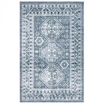 Power Loomed Teal and Ivory Rug by Safavieh 8' x 10'