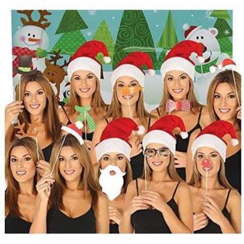 Photocall Festivo con 10 Elementi e Sfondo 50x75 cm