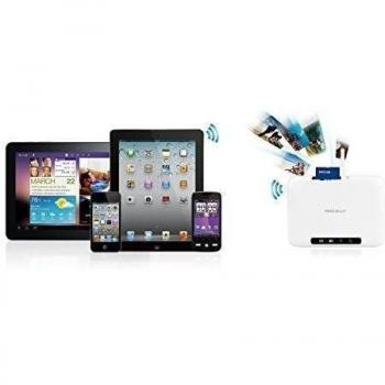 – Dispositivo de lectura de tarjetas SD Macally Wi-Fi (microSD, miniSD, SD, SDHC, SDXC, USB 2.0, peso 140g, color blanco)