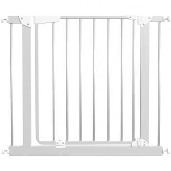 Nordlinger Pro 742043 Barrière Animaux Métallique avec Portillon Central 73-84 cm de Large et 95 cm de Haut, Blanc