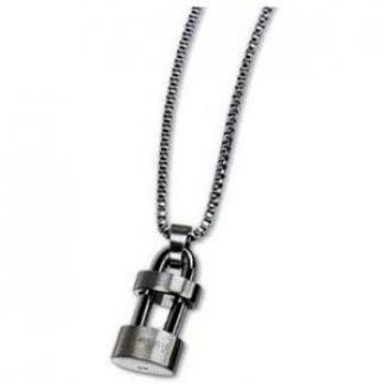 Collana Trofeo Breil Tube con Lucchetto in Acciaio