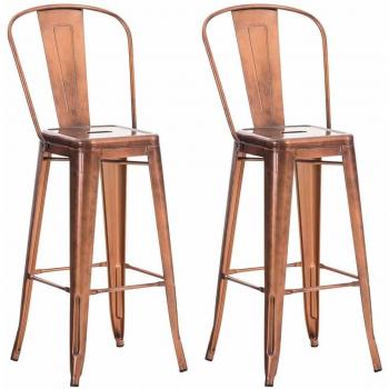 Juego de 2 Taburetes de Bar con Reposapiés