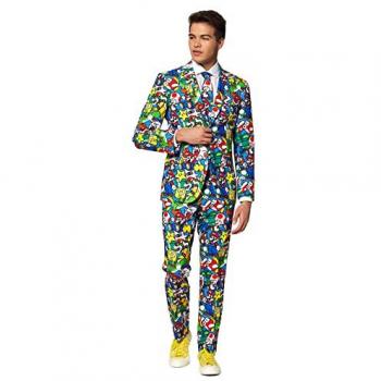 Mario Classic Slim-Fit Suit with Matching Tie – Men’s 50 Regular