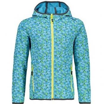 CMP Girl-Fleecejacke mit Kapuze – 38E7435, Farbton Oceano-Anice-Cedro