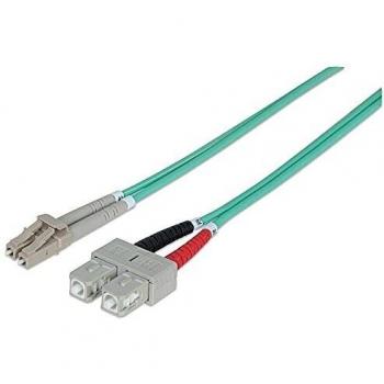 Fibra Óptica Multimodo 5 m Intellinet LC/SC – Color Turquesa