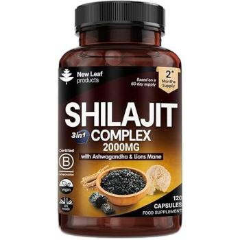 PureShilla Ashwagandha & Lion's Mane Boost – 2000 mg, 120‑Capsule Bulk