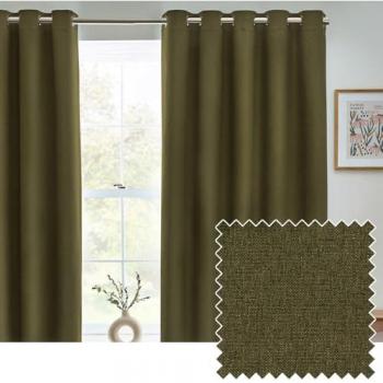 Dawn Thermal Blackout Curtains in Olive – Eyelet Style