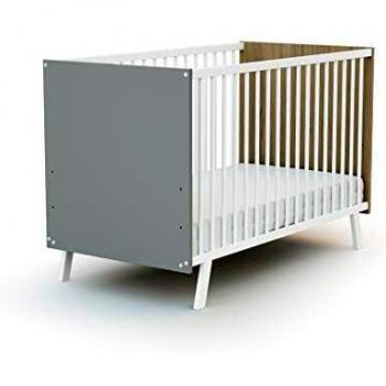 Lit bébé AT4 60x120 Carnaval Blanc et Gris