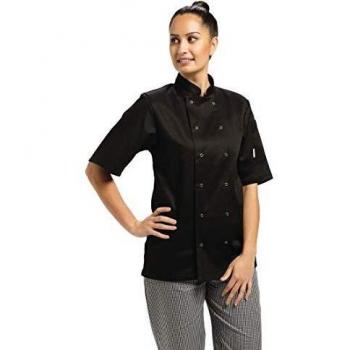 Whites Vegas Unisex Culinary Jacket Short Sleeve Black L