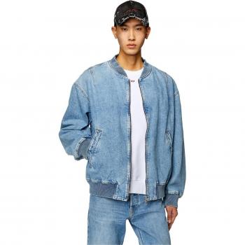 Cazadora de denim azul estilo bomber para hombre Diesel
