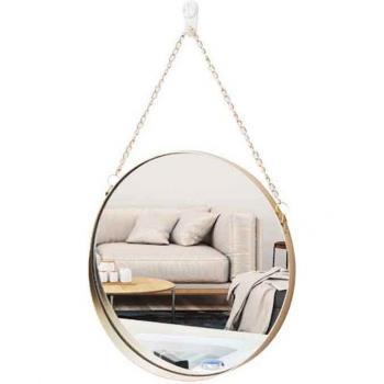 Miroir décoratif rond 12 pouces cadre en fer doré