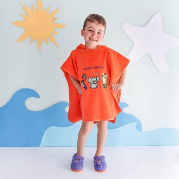 Poncho Milk&Moo Jungle Friends per bambini arancione
