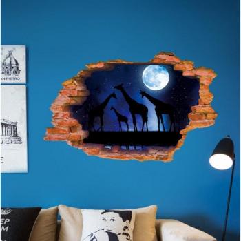 Kids Room Giraffe Zebra 3D Wall Stickers