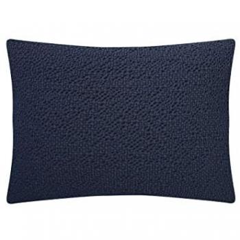 Housse de coussin unie en coton SONGE Bleu Nuit 40x60