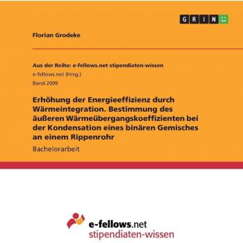 Erhöhung der Energieeffizienz durch Wärmeintegration. Bestimmung des äußeren Wärmeübergangskoeffizienten bei der Kondensation eines binären Gemisches an einem Rippenrohr