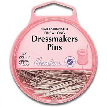High Carbon Nickel Fine & Long Dressmakers Pins 33mm
