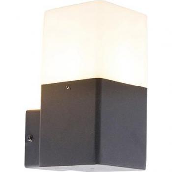 Denmark Style Black Wall Light with Opal Shade IP44