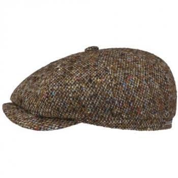 Stetson Brown Hatteras Colour Dots Flat Cap