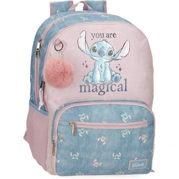 Mochila infantil Disney Stitch You Are Magical 44 cm con cremallera y bolsillos laterales