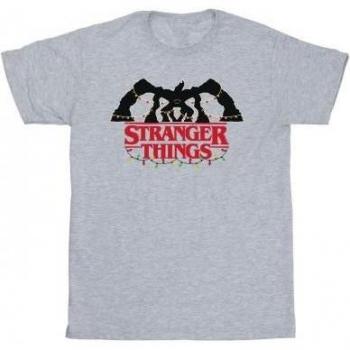 Netflix Boys Demogorgon Xmas Lights T-Shirt 12-13 White