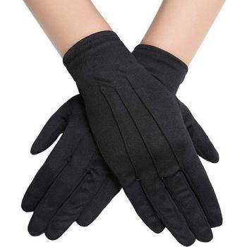 Par de guantes de algodón juego, color blanco