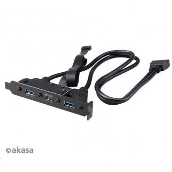 Akasa USB 3.1 Gen2 interner Adapterkabel mit 2x Typ A Anschlüssen, 50 cm
