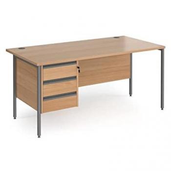 Rectangular Office Desk 1600mm with Graphite H-Frame