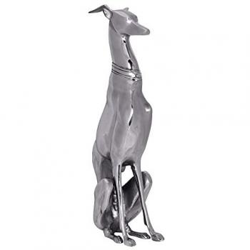 Sculpture Décorative Chien Lévrier Argenté