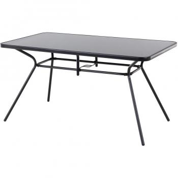 Black Steel Outdoor Garden Table 140 x 80 cm