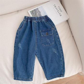 Pantalon amples automnaux couleur uni enfant