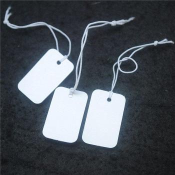 1000pcs Craft Paper Tags with Elastic Rubber Line 25x15mm