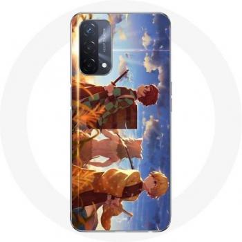 Coque Oppo A93 5G « Tanjiro & Zenitsu » – modèle noir mat