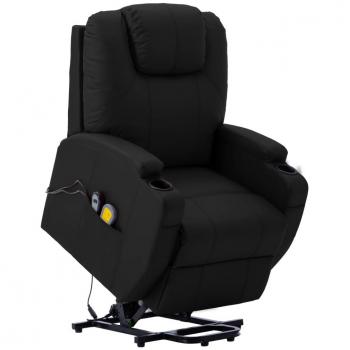 Relaxsessel mit elektrischer Aufstehhilfe, Schwarz, Lederimitat