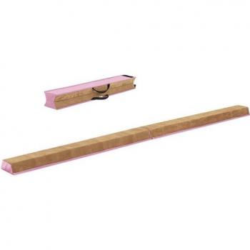 Schwebebalken für Kinder 240 cm – Costway, Tragegriff, Wildleder, Rosa & Braun