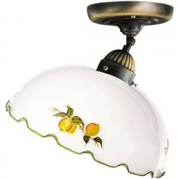 Plafonnier NONNA laiton antique 1 ampoule verre mat
