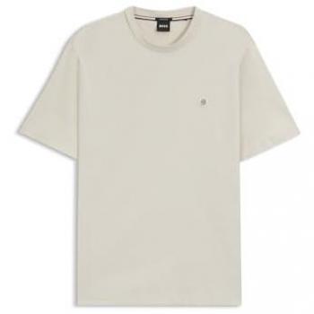 Boss Short Sleeve Ribbed Collared T-Shirt, White, XL