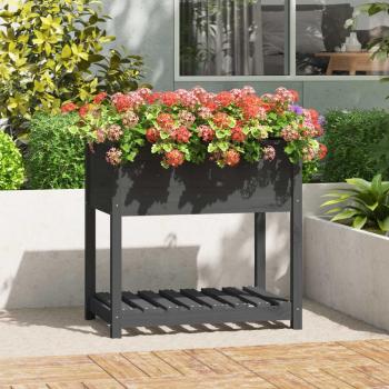 VidaXL Planter with Shelf in Grey 82.5x54x81 cm Pine Wood