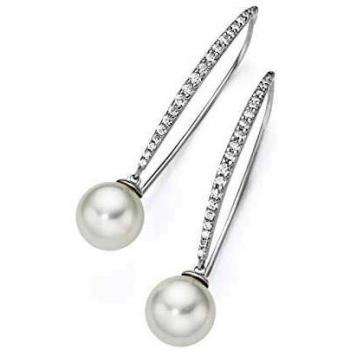 Giorgio Martello Milano Zirkonia Perlenohrringe in Silber 925