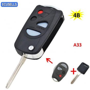 Nissan 4 Button Flip Remote Key Shell for Maxima Sentra Cefiro A33