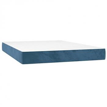Samt Taschenfederkernmatratze Dunkelblau 140x220 cm vidaXL