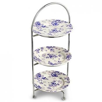 Utopia Chrome 3‑Tier 39 cm Cake Stand with 3
