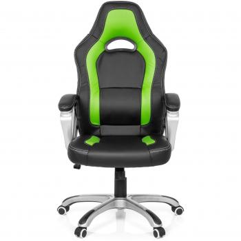 MyBuero AB100 Pro Gaming Stuhl – Kunstleder schwarz/grün, verstellbar & wippend