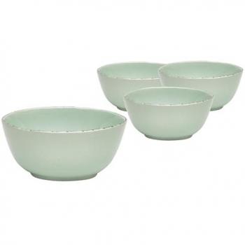 VAN WELL Urban Schale, 15 cm, 4er Set, grün, H:7,1cm Ø:15cm, aus Steinzeug, spülmaschinengeeignet