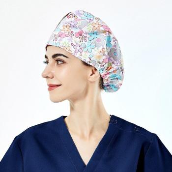 Women's Cotton Scrub Caps with Adjustable Design