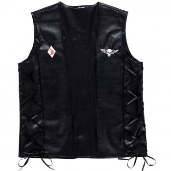 Veste de biker en cuir synthétique
