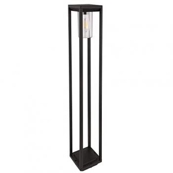 Lampione da Giardino Candela, 100 cm, senza Sensore, in Alluminio Nero Matt