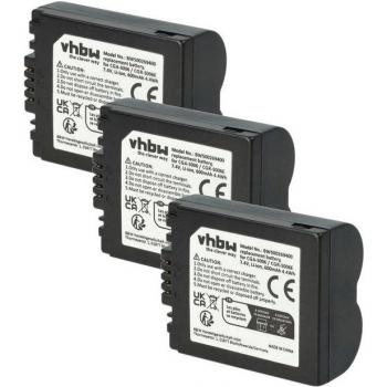 Kit batterie remplacement DMW-BMA7 – 3 pièces 600 mAh
