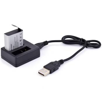 2PCS 1200mAh Li-ion Battery and USB Charger for Hawkeye Firefly 7S/8S/8SE X Action Camera