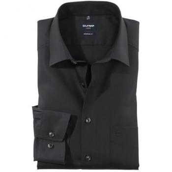 Businesshemd OLYMP Luxor modern fit Gr. 42, schwarz, Herren, 100% Baumwolle