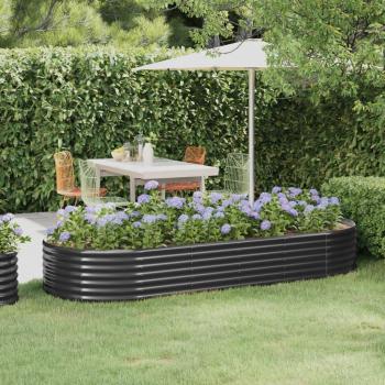 Powder-coated Steel Garden Bed 249x100x36 cm in Anthracite